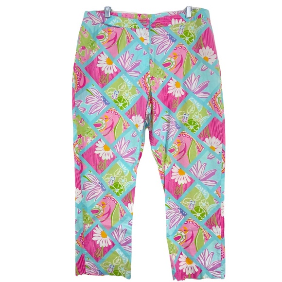 Lilly Pulitzer Pants - Lilly Pulitzer patchwork floral flower pants. Size 14